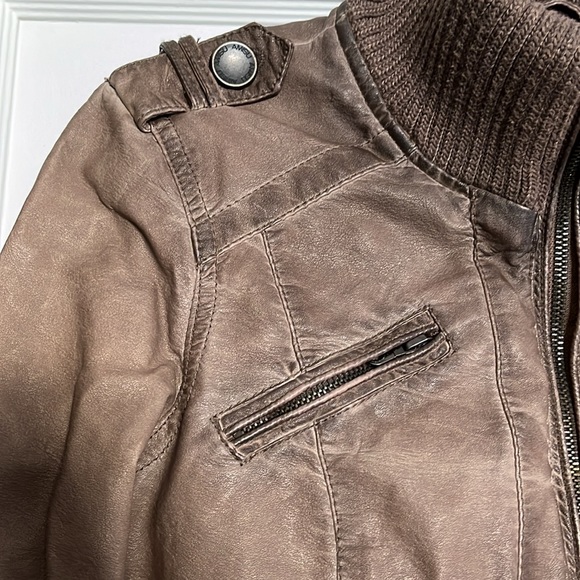 NWOT AMISU TAUPE FAUX LEATHER JACKET - Picture 3 of 16